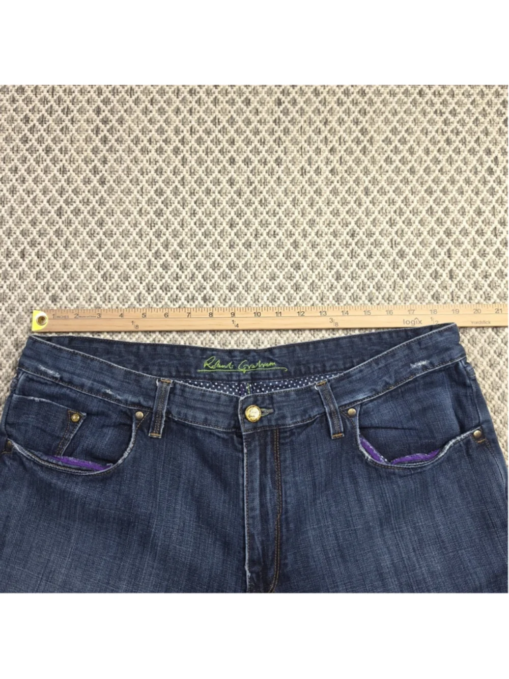 Robert Graham Jeans Men’s 38 Straight Leg Blue Denim Premium Cotton Pants